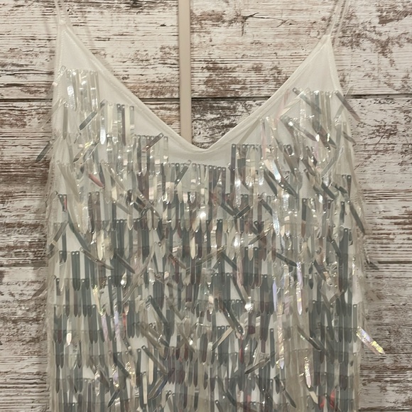 Untamed Petals - White - Fun Sequin - Party Dress - Picture 2 of 4